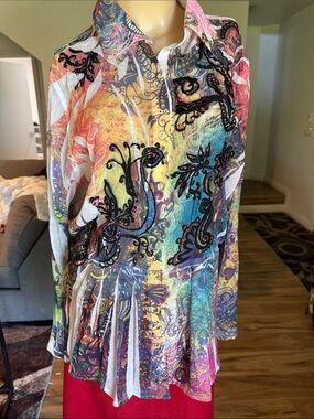 SPY Multicolored Paisley Print Button Front Shirt P13